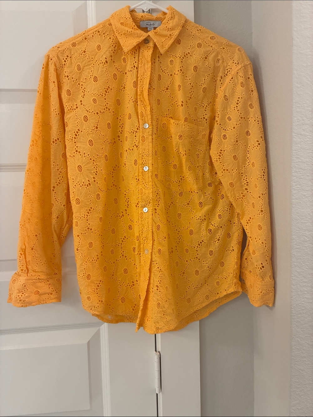 Rails Arlo Marigold Eyelet Button-Up Shirt